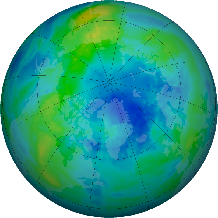 Arctic ozone map for 16 October 2004